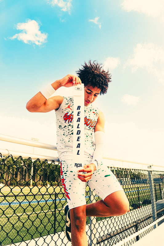 White Football Streamer Towel – Game Ready & Stylish