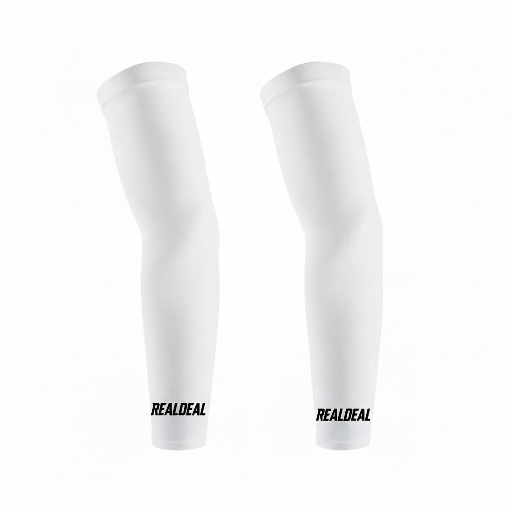 White Football Arm Sleeves – Compression & Performance