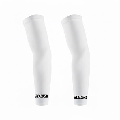 White RealDeal Athletic Arm Sleeves