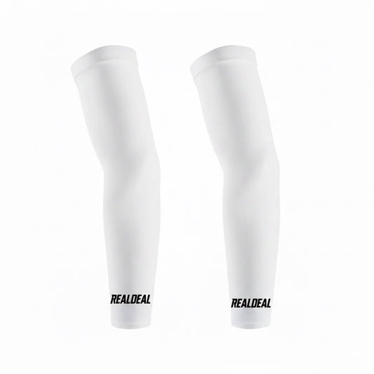 White Football Arm Sleeves – Compression & Performance